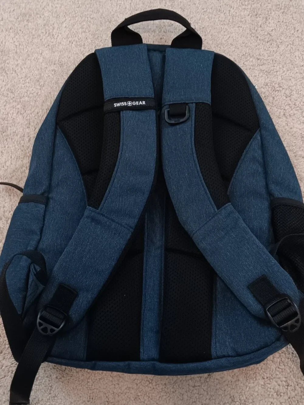 SwissGear Laptop Backpack Heathered Blue Denim Travel School Bag Tech Pack